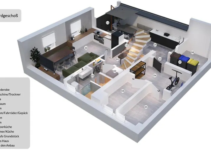 House 756 Mainz - Design-Ferienhaus, 4 Schlafzimmer, 3 Baeder, Sauna & Kamin * Mainz